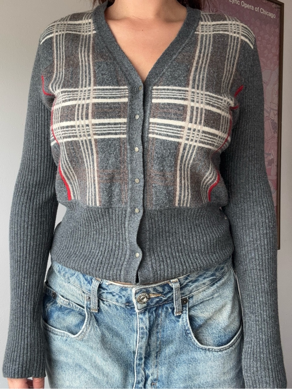 Vintage Rivamonti Wool Alpaca Silk Blend Plaid Cardigan – Made in Italy